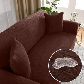 Sofa Cover Elastic All-inclusive Single Double Slipcover Dust Lazy Slipcover (Option: Dark Coffee-2seats145 185cm)