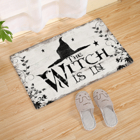 Halloween Flannel Floor Mat Bathroom Toilet Door Non-slop Mats Skull Absorbent Printing Floor Mat (Option: Halloween 210001-45x75)