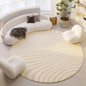 Silent Wind Absorbent Round Carpet Cream Wind Hanging Basket Dressing Table Bedroom Bedside Household Crystal (Option: Stripes 02-80x80cm)