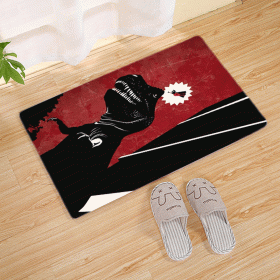 Halloween Flannel Floor Mat Bathroom Toilet Door Non-slop Mats Skull Absorbent Printing Floor Mat (Option: Halloween 210003-45x75)