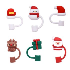 Straw Cover Rubber Accessories Christmas Gift Straw Dust Plug (Option: 6 Packs-10mm)