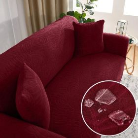 Sofa Cover Elastic All-inclusive Single Double Slipcover Dust Lazy Slipcover (Option: Wine Red-3seats185 230cm)