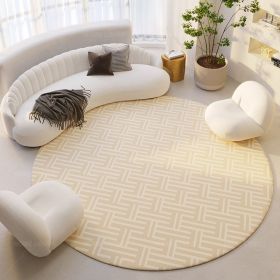 Silent Wind Absorbent Round Carpet Cream Wind Hanging Basket Dressing Table Bedroom Bedside Household Crystal (Option: Stripes 01-100x100cm)