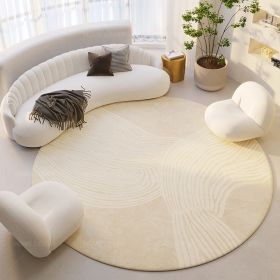 Silent Wind Absorbent Round Carpet Cream Wind Hanging Basket Dressing Table Bedroom Bedside Household Crystal (Option: Stripes 03-200x200cm)