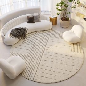 Silent Wind Absorbent Round Carpet Cream Wind Hanging Basket Dressing Table Bedroom Bedside Household Crystal (Option: Modern 13-200x200cm)